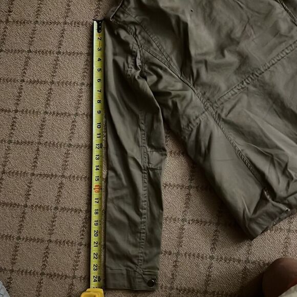 La Rok Luxe Army Green Safari Jacket w removable rabbit fur vest lining NWOT XS - Picture 9 of 10